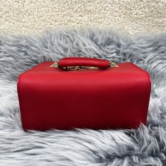 Sophie Hulme Red Tote with Gold Accents - Picture 6 of 13